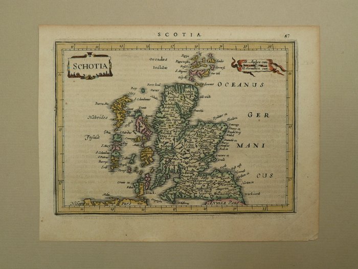 Europa - UK / Skotland / Glasgow / Edinburgh; Jodocus Hondius / Johannes Janssonius - Scotia - 1621-1650