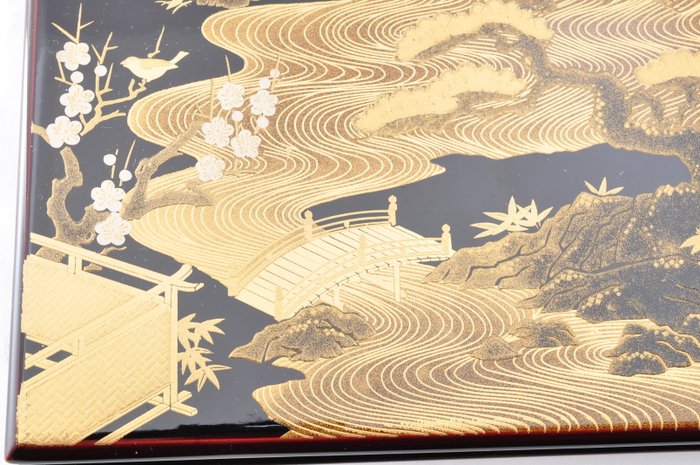 Japanese Lacquerware 蒔絵 (Maki-e) Adressebog - Elegant gulddekor - Papir, Træ - Japan - Shōwa-periode (1926-1989)