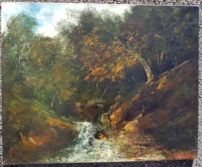 Gustave Courbet (1819-1877), Circle of - Cascade en forêt