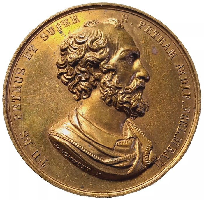 Vatikanstaten. Pio IX (1846-1870). Bronze medal ANNO I (16/06/1846) per l'elevazione al soglio pontificio. Opus Luigi Schmitt  (Ingen mindstepris)