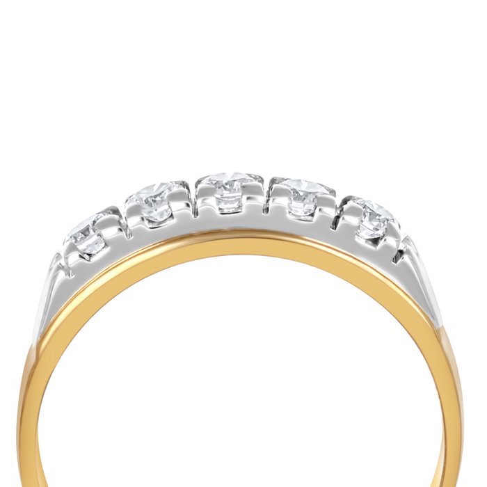 Ring - 18 kraat Gulguld, Hvidguld -  0.25ct. tw. Diamant (Natur)