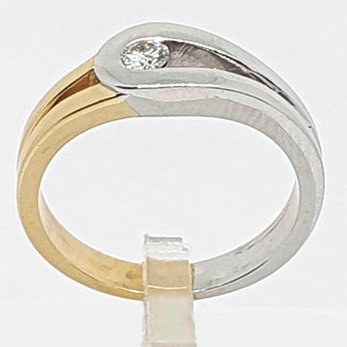 Ring - 18 kraat Gulguld, Hvidguld -  0.15ct. tw. Diamant (Natur)