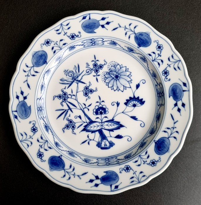 Meissen - Bordservice - Løgmønster 6 x middagstallerkener ca 25cm. - Porcelæn