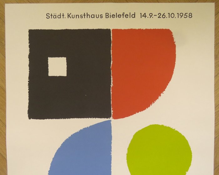 Sonia Delaunay - Affiche originale lithographique d'exposition - Städt Kunsthaus Bielefeld - 1958