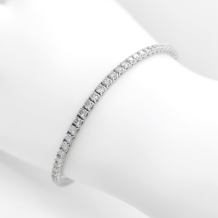 Armbånd - 14 karat Hvidguld -  3.26ct. tw. Diamant (Natur)