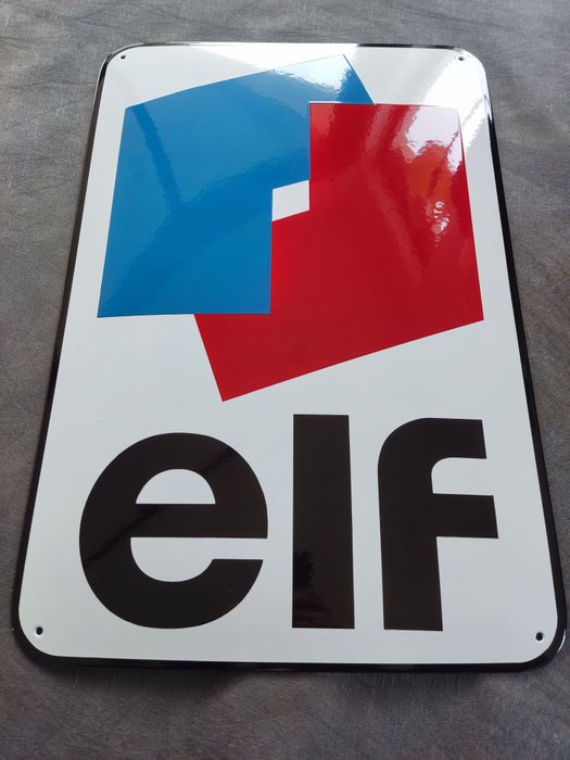 Elf - Elf Oil gas station enamel sign Emailschild Emaille Schild Tankstelle