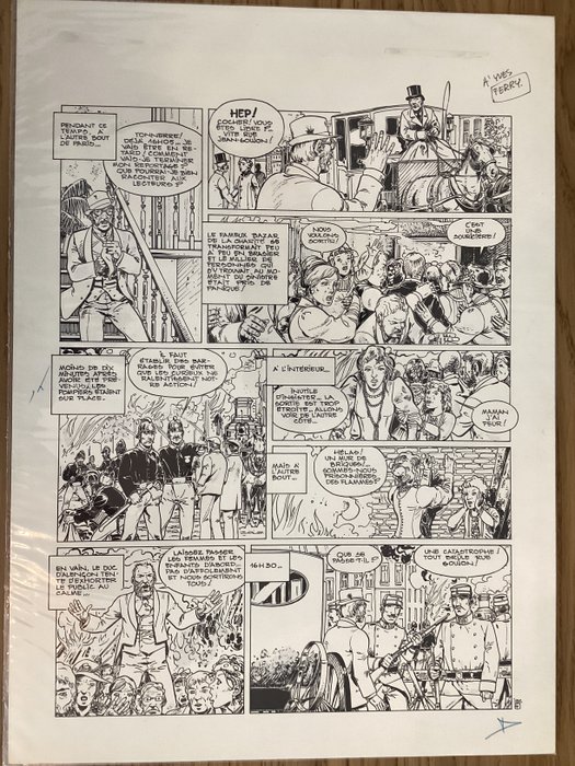 Ferry - 1 Original page - L'Incendie du bazar de la Charité - Planche 4 - 1983