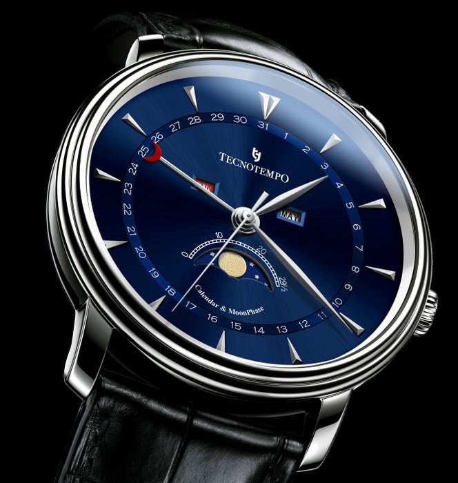 Tecnotempo  - Calendar  Moon Phase - 40mm - TT.CMP.BL - Mænd - 2011-nu