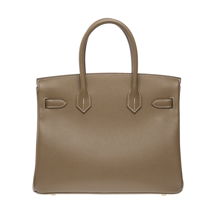 Hermès - Neuf - Birkin 30 en veau Epsom Étoupe, garniture en métal plaqué or - Håndtaske