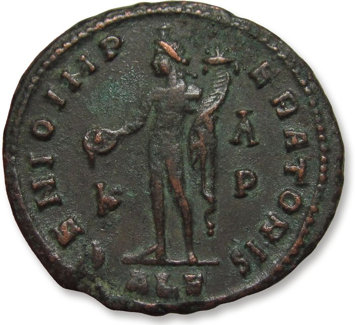 Romarriket Galerius as Caesar Follis Alexandria mint circa 311 AD - GENIO IMPERATORIS reverse - large 25mm coin