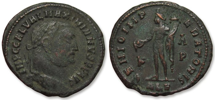 Romarriket Galerius as Caesar Follis Alexandria mint circa 311 AD - GENIO IMPERATORIS reverse - large 25mm coin