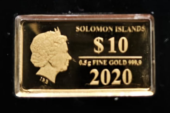 Salomonøerne. 5 Dollars 2020 Lingot d'or pur 999,9% a e certificat  (Ingen mindstepris)