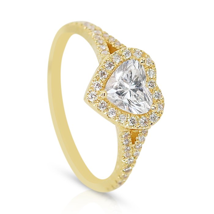 Ring - 18 kraat Gulguld -  1.34ct. tw. Diamant (Natur) - Diamant