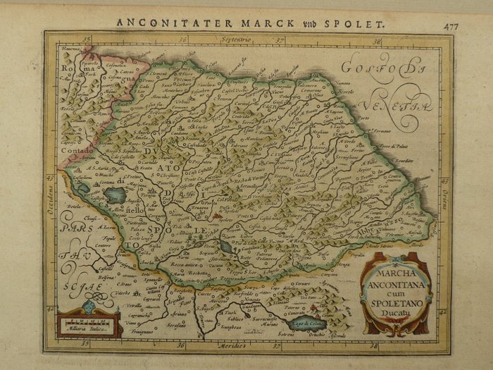 Europa - Italia / Marche / Ancona / Spoleto; Jodocus Hondius - Marcha Anconitana cum Spoletano Ducatu - 1621-1650