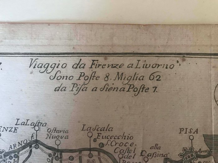 Europa - Italien; Francesco De Caroly - Viaggio da Firenze a Livorno sono Poste 8 Miglia 62. Da Pisa a Siena Poste 7 - 1781-1800