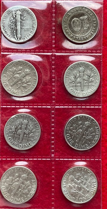 Förenta staterna, Storbritannien. Lote de 8 monedas de varios países  (Ingen mindstepris)