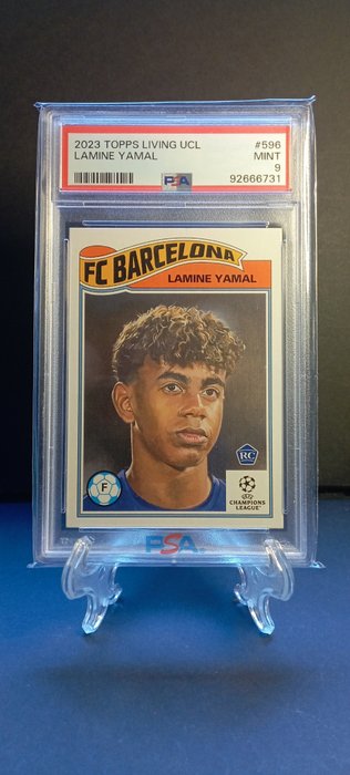 2023/24 Topps Living UCL Lamine Yamal #596 RC PSA 9 - 1 Graded card