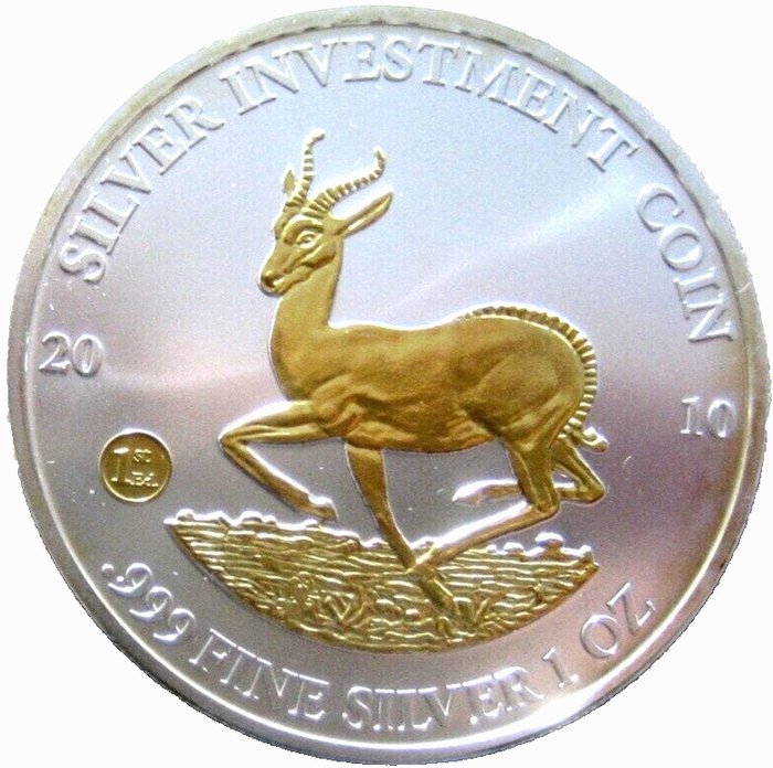 Malawi. 50 Kwacha 2010 "Springbok" - Gold plated, 1 Oz .(999)  (Ingen mindstepris)