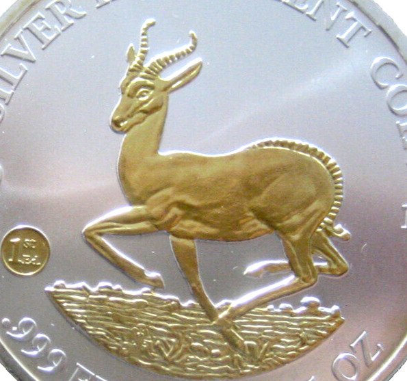 Malawi. 50 Kwacha 2010 "Springbok" - Gold plated, 1 Oz .(999)  (Ingen mindstepris)