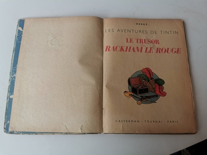 Tintin T12 - Le trésor de Rackham le rouge (A24) - C - 1 Album - Første udgave - 1945