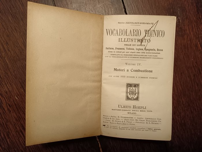 Ingegnere Alfredo Schlomann - Vocabolario tecnico illustrato: motori a combustione; Siderurgia;Ferrovie Materiale Mobile- - 1908-1911