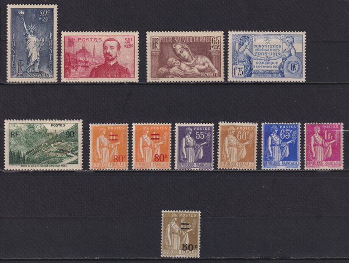 Frankrig 1936/1939 - Parti SM mellem nr 318 og nr 369 alt nyt** - Yvert