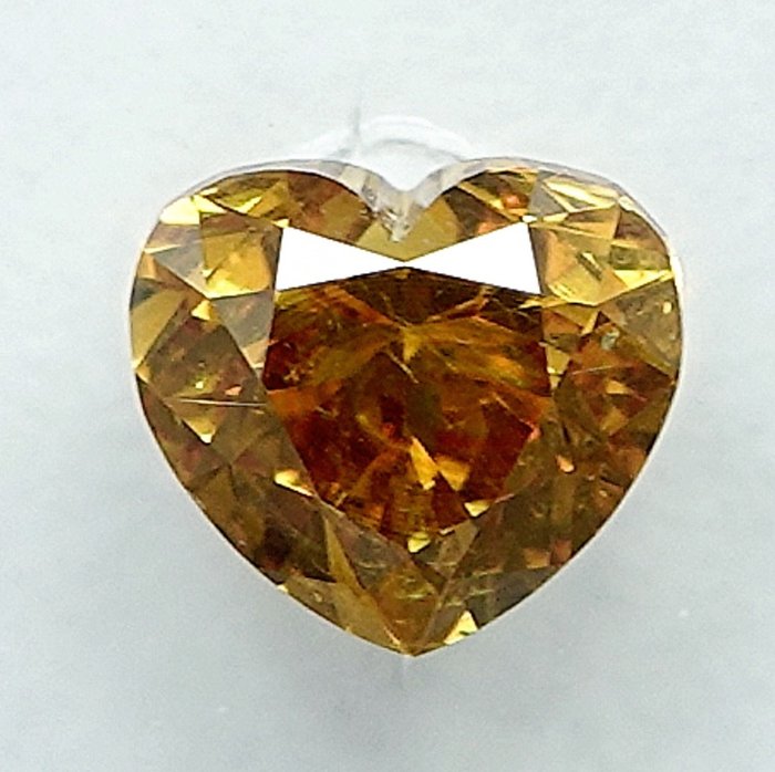 1 pcs Diamant  (Naturfarvet)  - 0.54 ct - Fancy intense Gul - SI2 - International Gemological Institute (IGI)