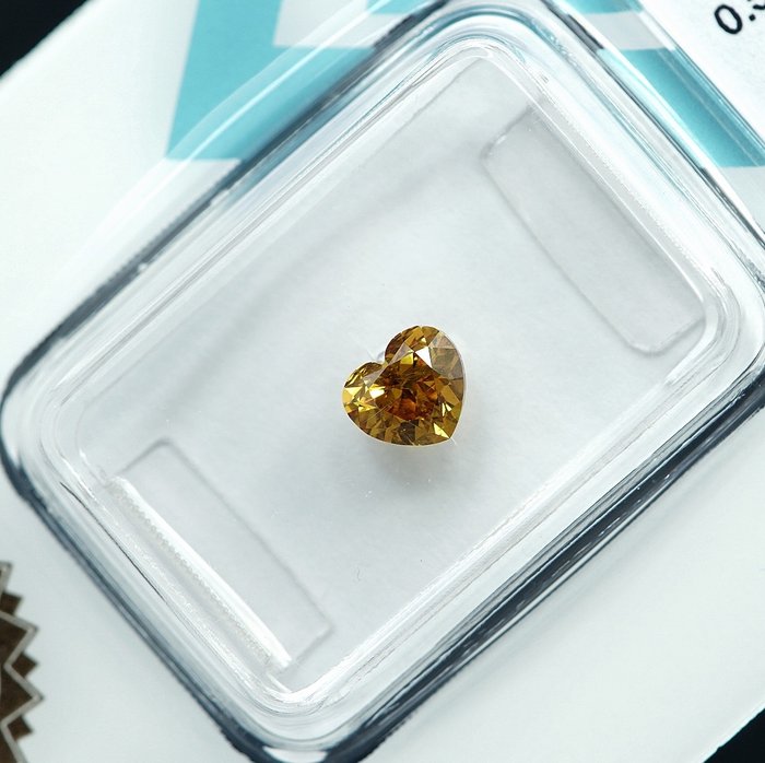 1 pcs Diamant  (Naturfarvet)  - 0.54 ct - Fancy intense Gul - SI2 - International Gemological Institute (IGI)