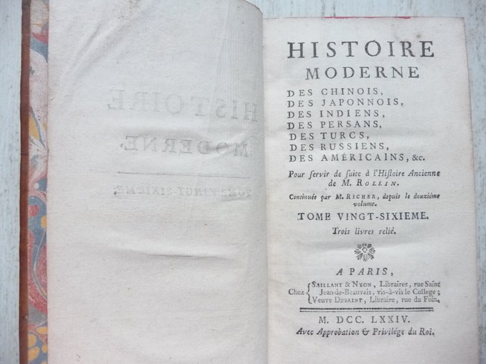 Adrien Richer - Histoire moderne des Terres Polaires et additions à l'histoire de la Chine et des Turcs - 1774-1778