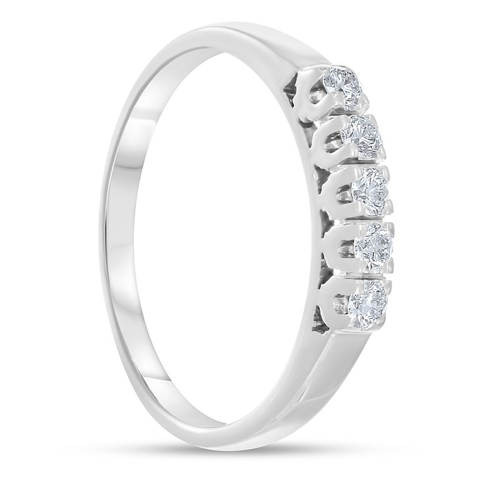 Ring - 18 kraat Hvidguld -  018ct tw Diamant (Natur)