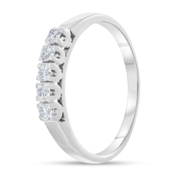 Ring - 18 kraat Hvidguld -  018ct tw Diamant (Natur)