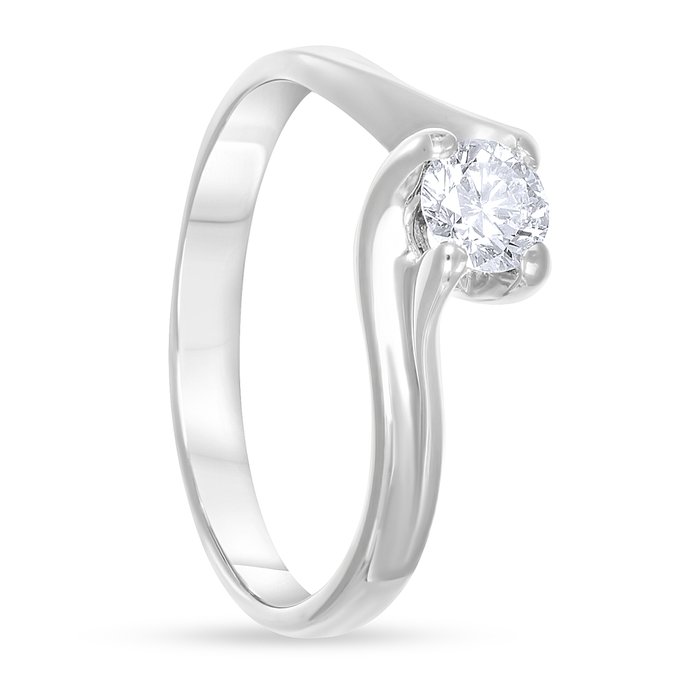 Ring - 18 kraat Hvidguld -  0.44ct. tw. Diamant (Natur)