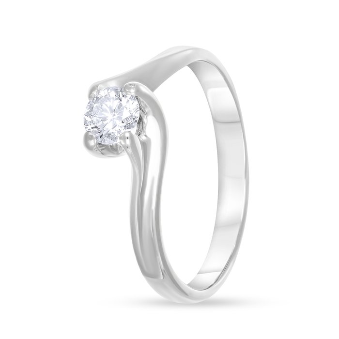 Ring - 18 kraat Hvidguld -  0.44ct. tw. Diamant (Natur)