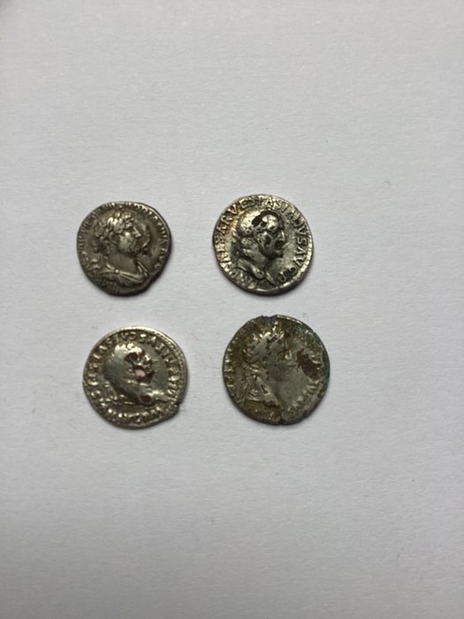 Romarriket. Fourrée Denarii Augustus (27 BC- AD 14) / Vespasian (AD 69-79) / Titus (AD 79-81) / Hadrian (AD 117-138)  (Ingen mindstepris)