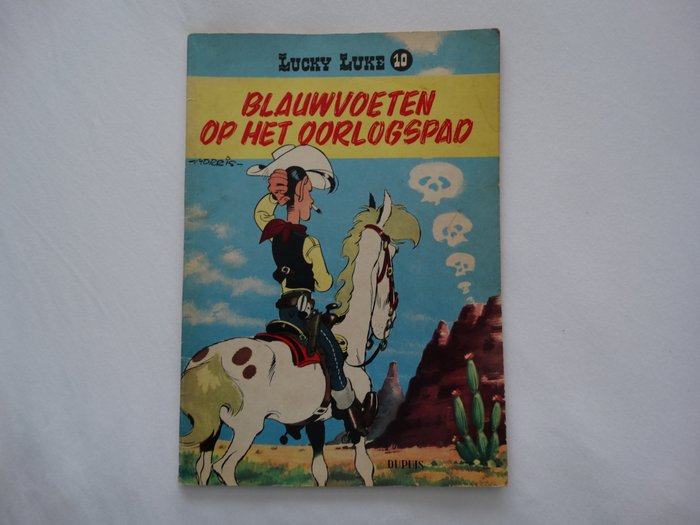 Lucky Luke 10 - Blauwvoeten op het oorlogspad - 1 Album - Første udgave - 1958