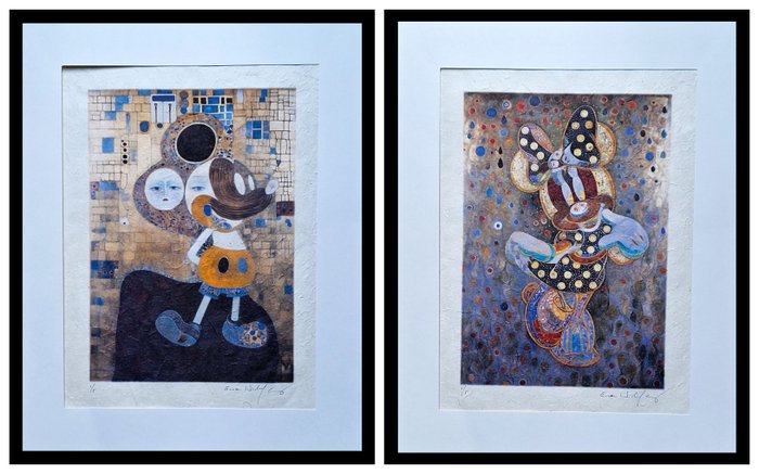 Emma Wildfang - Mickey and Minnie Mouse - "Tribute series - Icons Reimagined "Gustav Klimt"