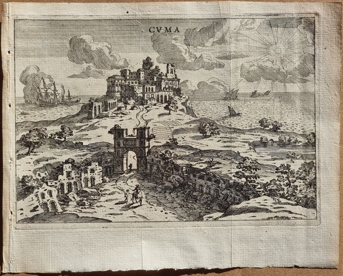 Italien - Pozzuoli (Cuma - Napoli); Franz Schott (1548-1622) italianizzato (Francesco Scoto), Michelangelo e Pier Vincenzo de Rossi - Carta topografica - 1681-1700