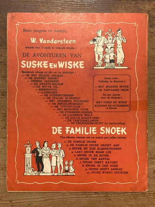 Suske en Wiske - De Zwarte Madam - Rode Reeks Vlaams - Nr. 6 - 1 Album - Genoptryk - 1953