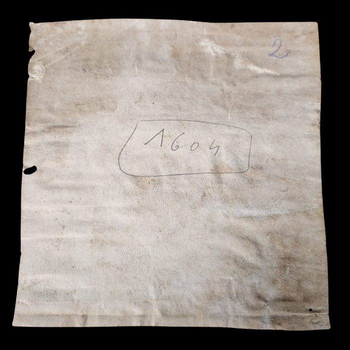 Desconocido - Pergamena manoscritta  del  1604. Documento notariale - 1604