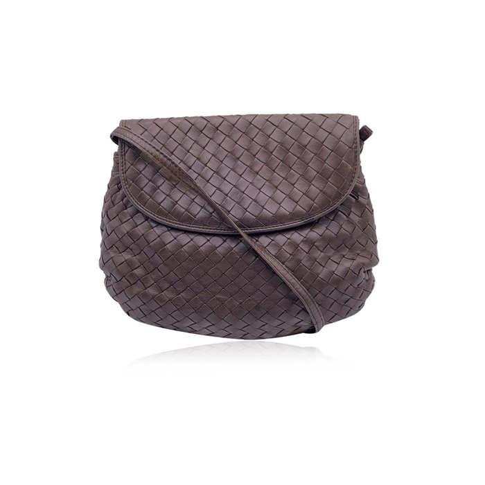 Bottega Veneta - Vintage Brown Intrecciato Woven Crossbody Bag - Skuldertaske