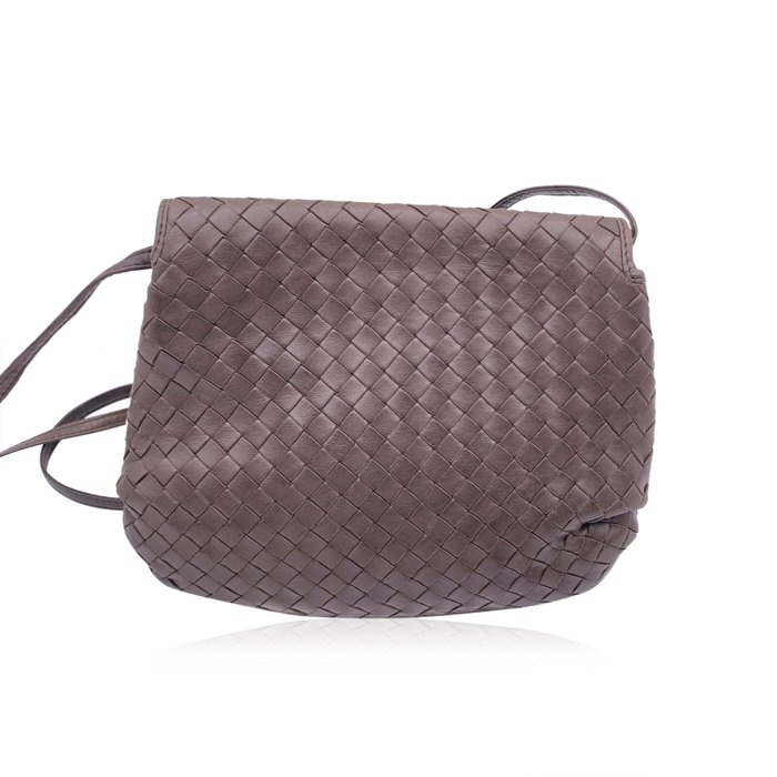 Bottega Veneta - Vintage Brown Intrecciato Woven Crossbody Bag - Skuldertaske