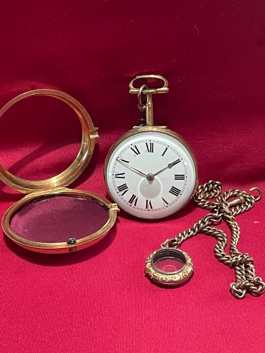 large pair case english fusee pocket watch - 1850-1900