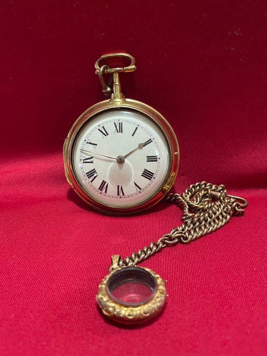 large pair case english fusee pocket watch - 1850-1900