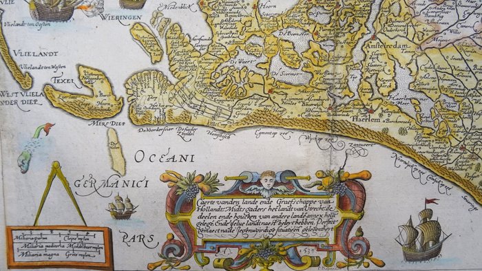 Holland - Nordholland, Sydholland, Utrecht, Ijsselmeer, Amsterdam, Rotterdam, Haag, Utrecht....; L. Guicciardini / J. Janssonius - Caerte vanden lande ende Graefschappe van Holland, (…) - 1621-1650