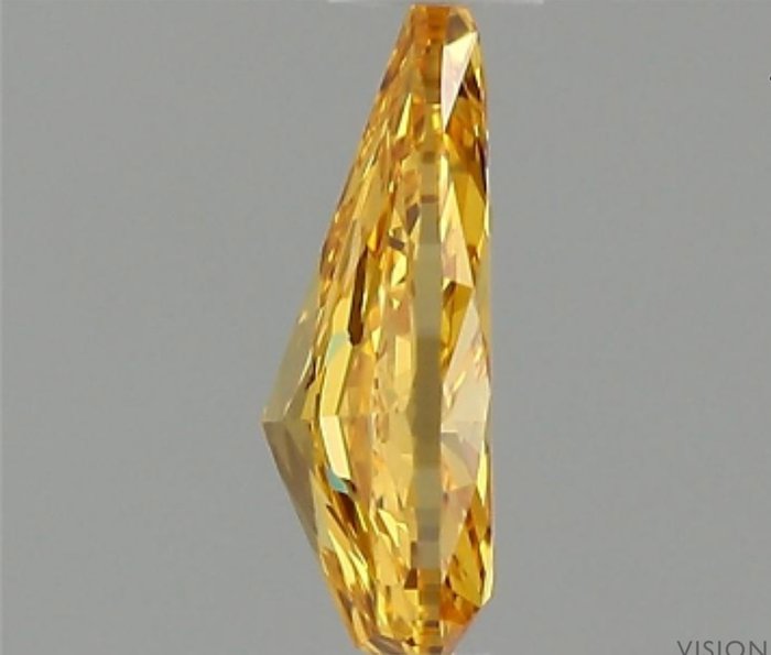 1 pcs Diamant  (Naturfarvet)  - 0.25 ct - Pære - Fancy vivid Gul, Orange - VVS1 - Gemological Institute of America (GIA)