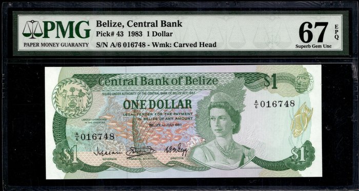 Belize. - 1 Dollar 1983 - Pick 43  (Ingen mindstepris)