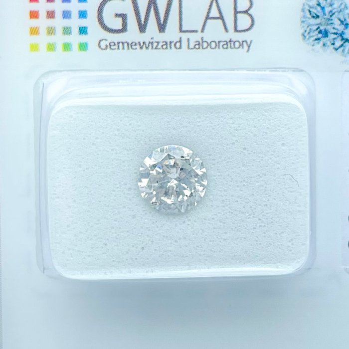 Ingen mindstepris - 1 pcs Diamant  (Natur)  - 1.00 ct - Rund - D (farveløs) - SI3 - Gemewizard Gemological Laboratory (GWLab)