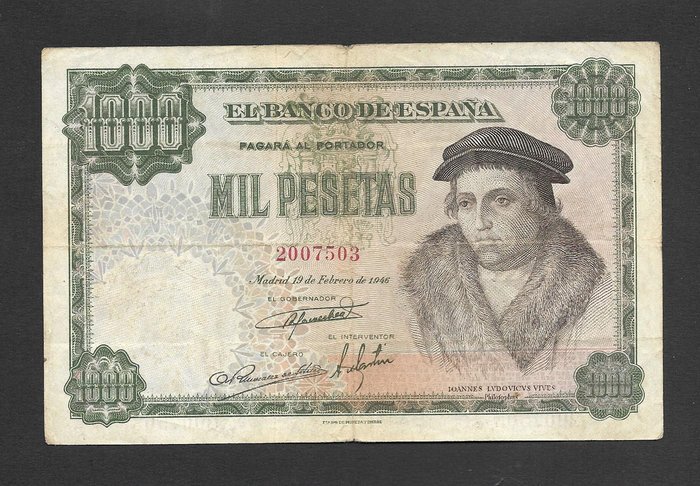 Spanien. - 5 x 1000 Pesetas - 1946-1949-1951- 1957-1965