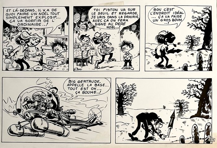 Franquin, André - 1 Original preliminary drawing - Onbekende strip