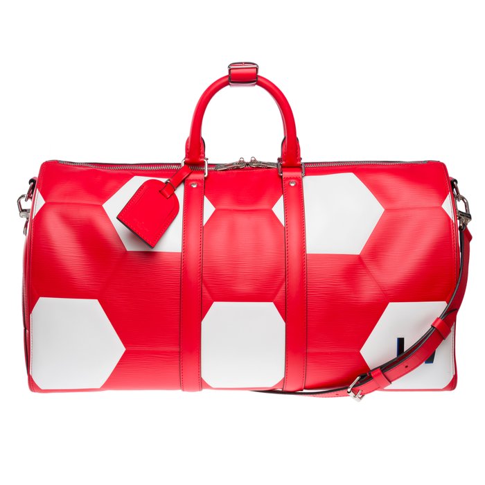 Louis Vuitton - Keepall 50 x FIFA 2018 Travel bag strap in red epi leather, PHW - Rejsetaske